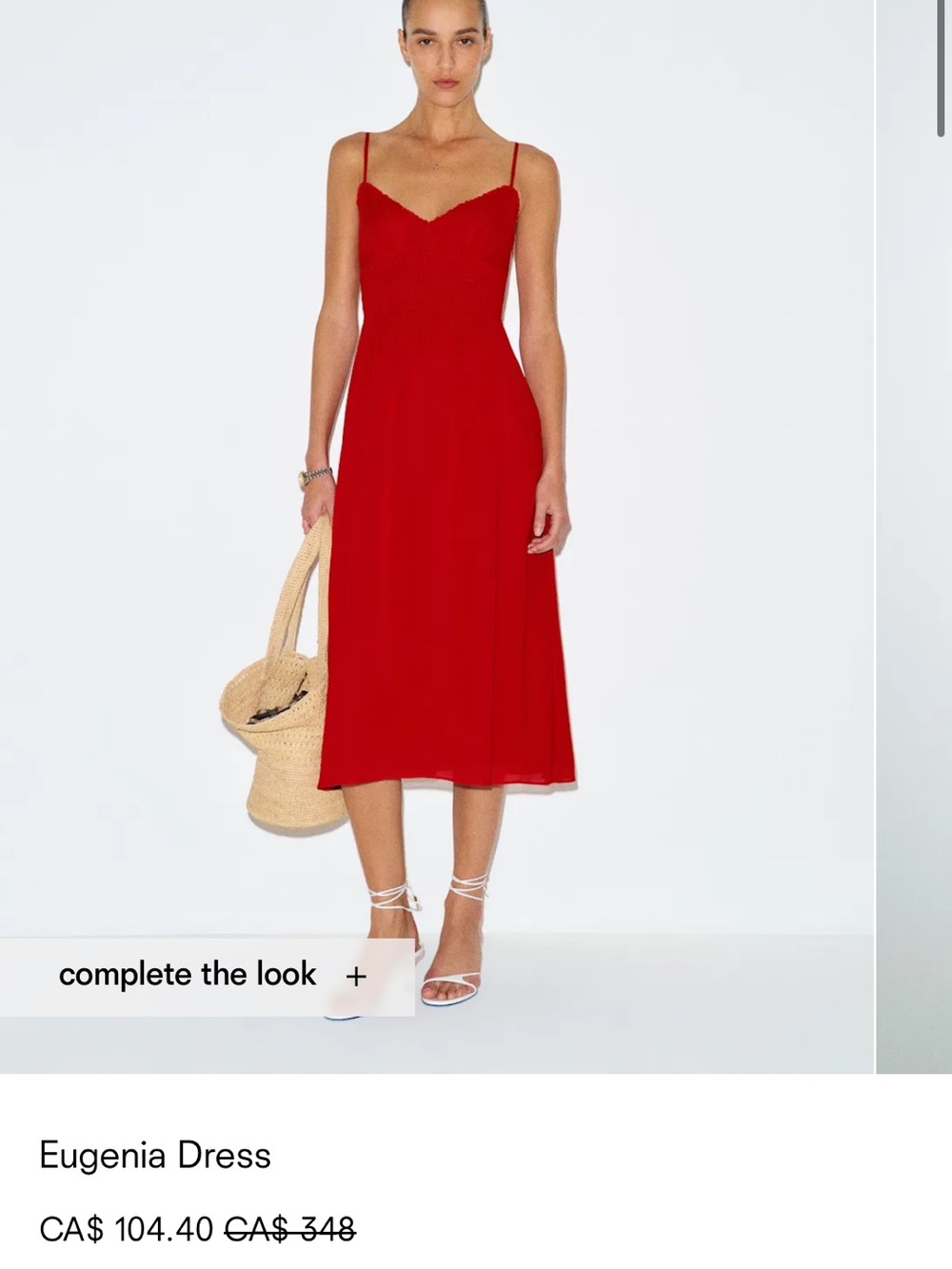 Reformation Red Slip Midi Dress
